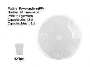 Gobelet 12cl Capacit 18 cl rutilisable