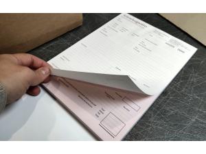 Bloc autocopiant intercalaire triplicata impression personnalis� pour Leader Gastro S�rl � Crissier