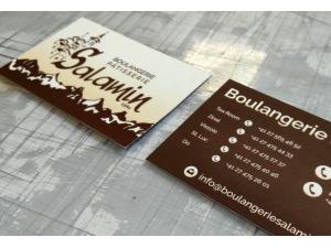 Carte de visite avec finition Vernis selectif 3d pour Boulangerie Salamin SA � Grimentz