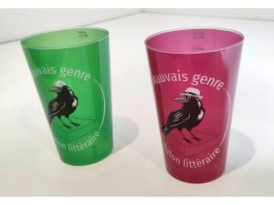 Gobelet r�utilisable impression couleurs 25cl pour Association Le corbeau qui lit � Gen�ve