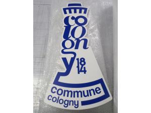 Panneau pvc 10mm impression et dcoupe pour la commune de Cologny