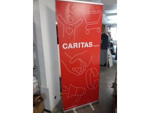 Roll-up bannire enroulable pour Caritas Genve