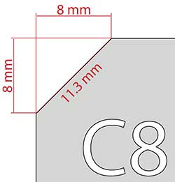 Dcoupe angle carterie angle 45 8mm