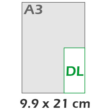 DL 1/3 de A4 Vertical 9.9x21 cm
