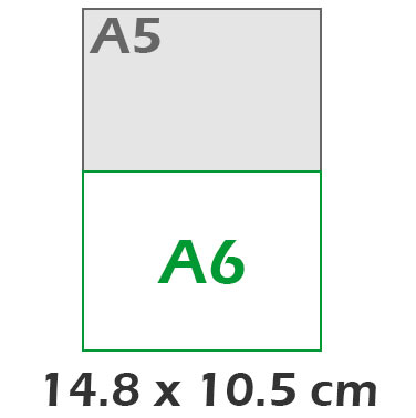 A6 Horizontal 14.8x10.5 cm
