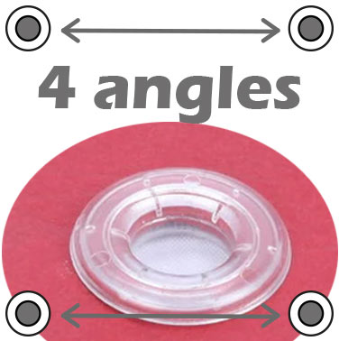 Fixation : Oeillets polycarbonate dans angles